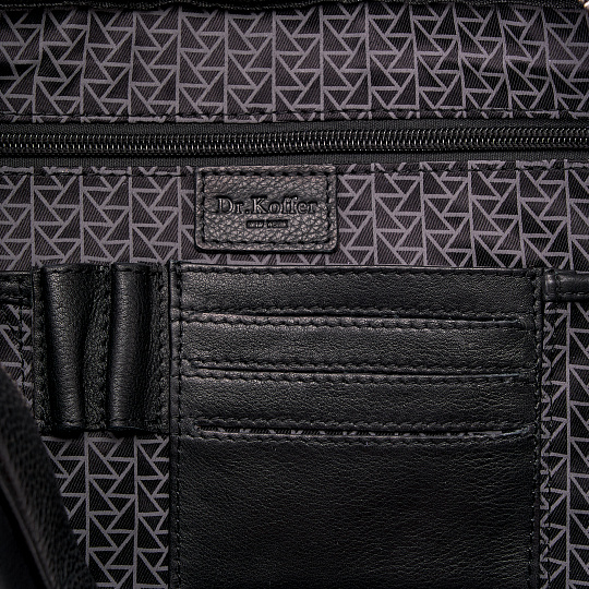 Деловая сумка Dr.Koffer из натуральной кожи черная