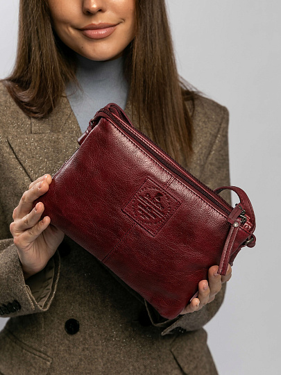 Сумка через плечо Dr.Koffer из натуральной кожи коричневая