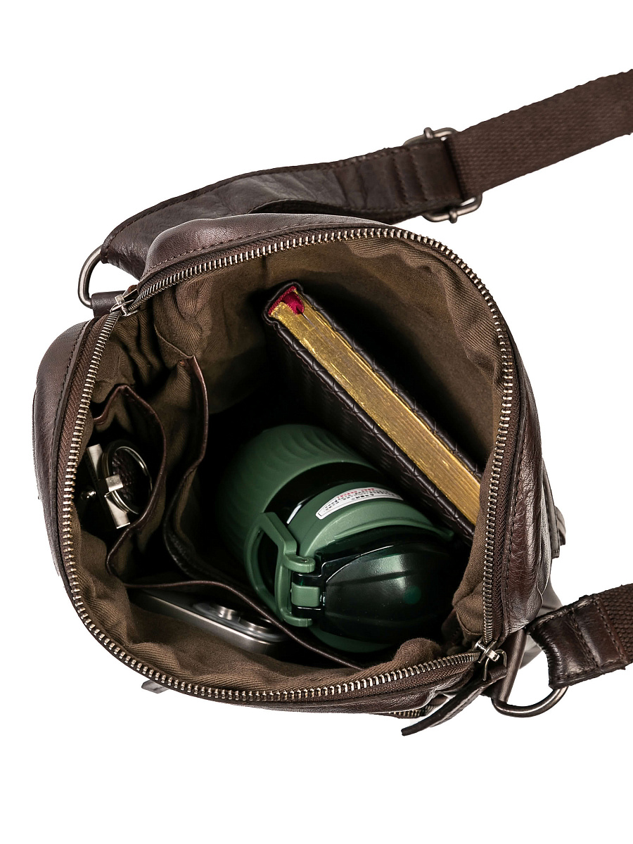 Сумка через плечо Dr.Koffer из натуральной кожи коричневая