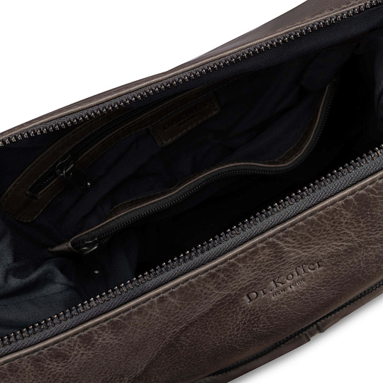 Сумка через плечо Dr.Koffer из натуральной кожи серая