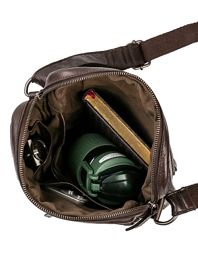 Сумка через плечо Dr.Koffer из натуральной кожи коричневая