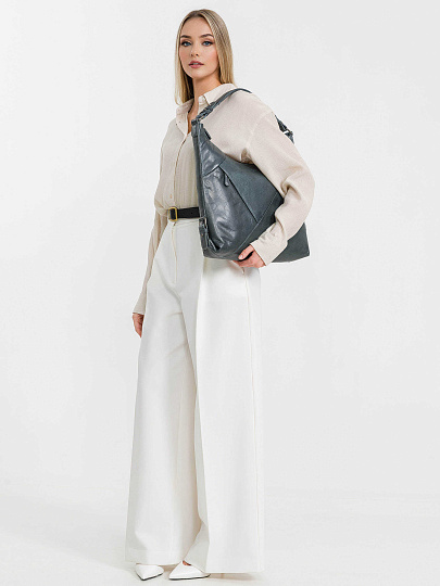 Женская сумка Dr.Koffer из натуральной кожи голубая