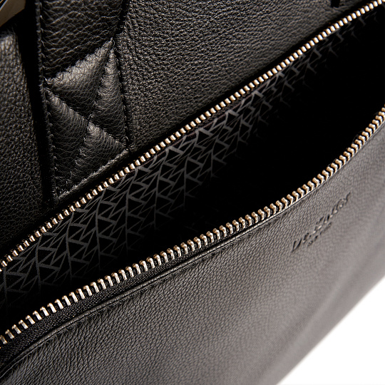 Деловая сумка Dr.Koffer из натуральной кожи черная