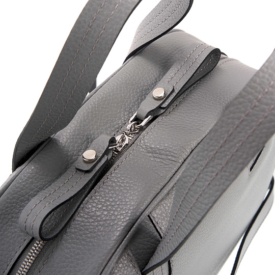 Женская сумка Dr. Koffer из натуральной кожи серебристая