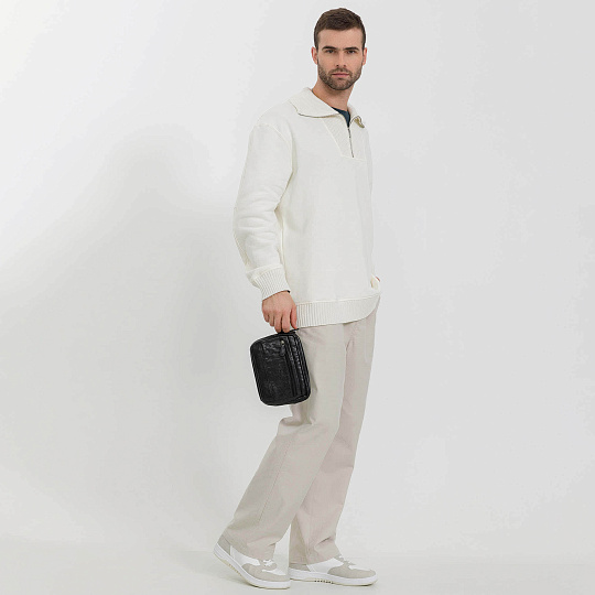 Сумка барсетка из натуральной кожи Dr. Koffer черная