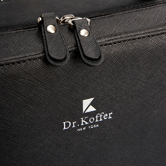 Деловая сумка Dr.Koffer из натуральной кожи черная