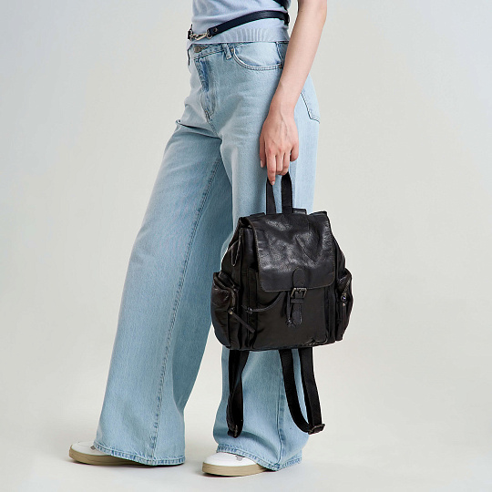 Рюкзак Dr.Koffer из натуральной кожи черный