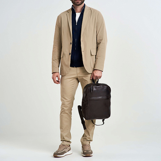 Рюкзак Dr.Koffer из натуральной кожи темно-коричневый