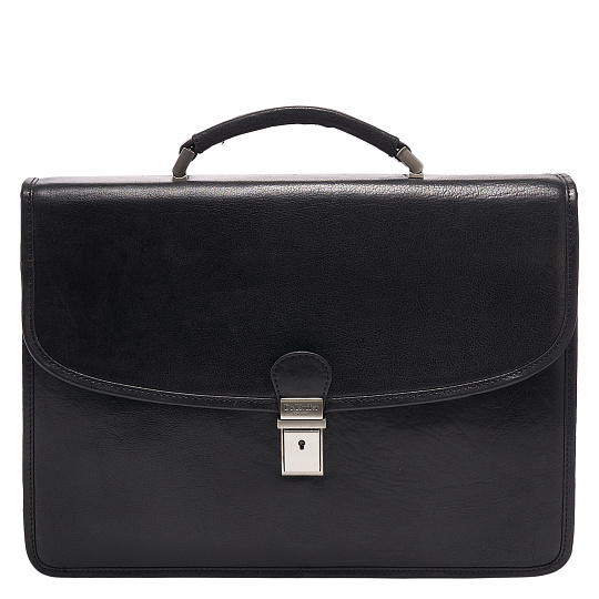 Портфель Dr.Koffer из натуральной кожи черный