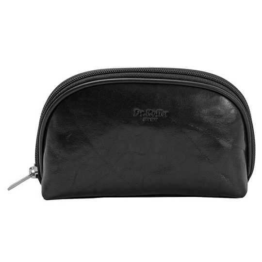 Косметичка Dr.Koffer из натуральной кожи черная