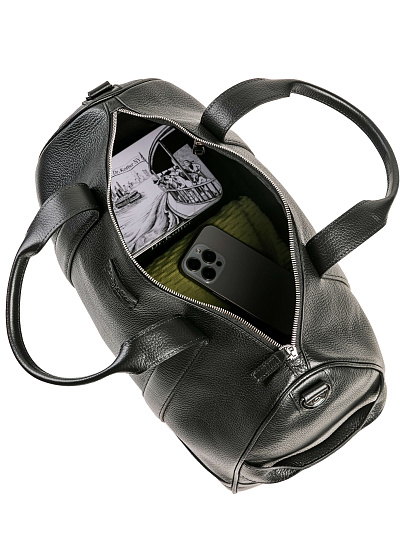 Дорожная сумка Dr. Koffer из натуральной кожи черная