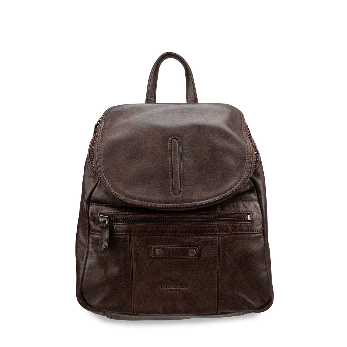 Рюкзак Dr.Koffer из натуральной кожи темно-коричневый