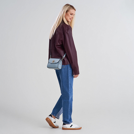 Женская сумка Dr. Koffer из натуральной кожи голубая