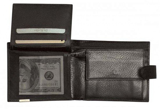 Портмоне Dr.Koffer из натуральной кожи черное