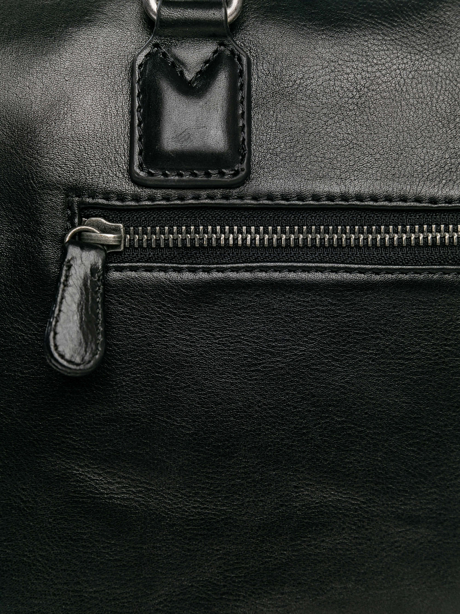 Деловая сумка Dr.Koffer из натуральной кожи черная