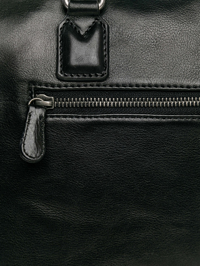 Деловая сумка Dr.Koffer из натуральной кожи черная