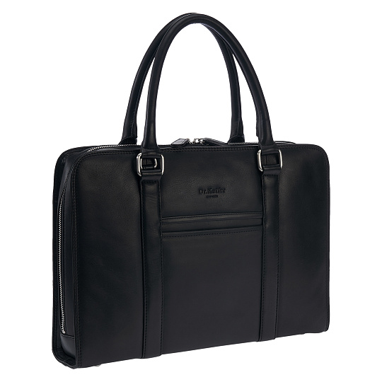 Деловая сумка Dr.Koffer из натуральной кожи черная