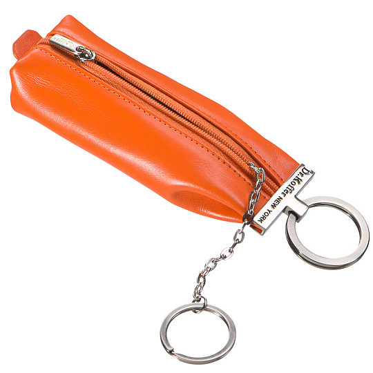 Оранжевая кожаная ключница на молнии Dr.Koffer X510226-29-58