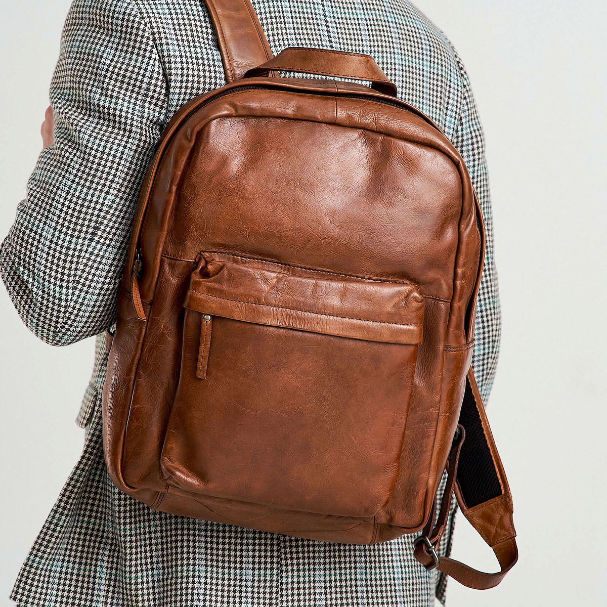 Рюкзак Dr.Koffer из натуральной кожи светло-коричневый