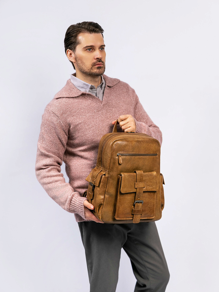 Рюкзак Dr. Koffer из натуральной кожи коричневый