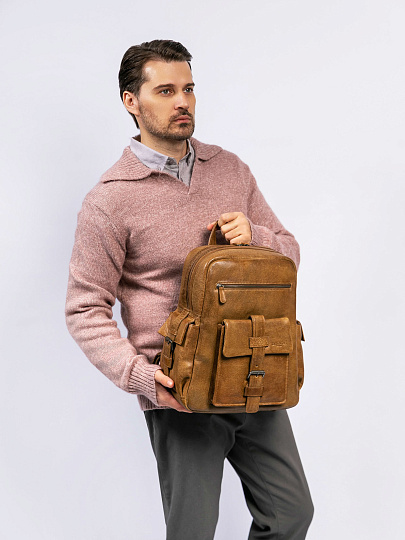 Рюкзак Dr. Koffer из натуральной кожи коричневый