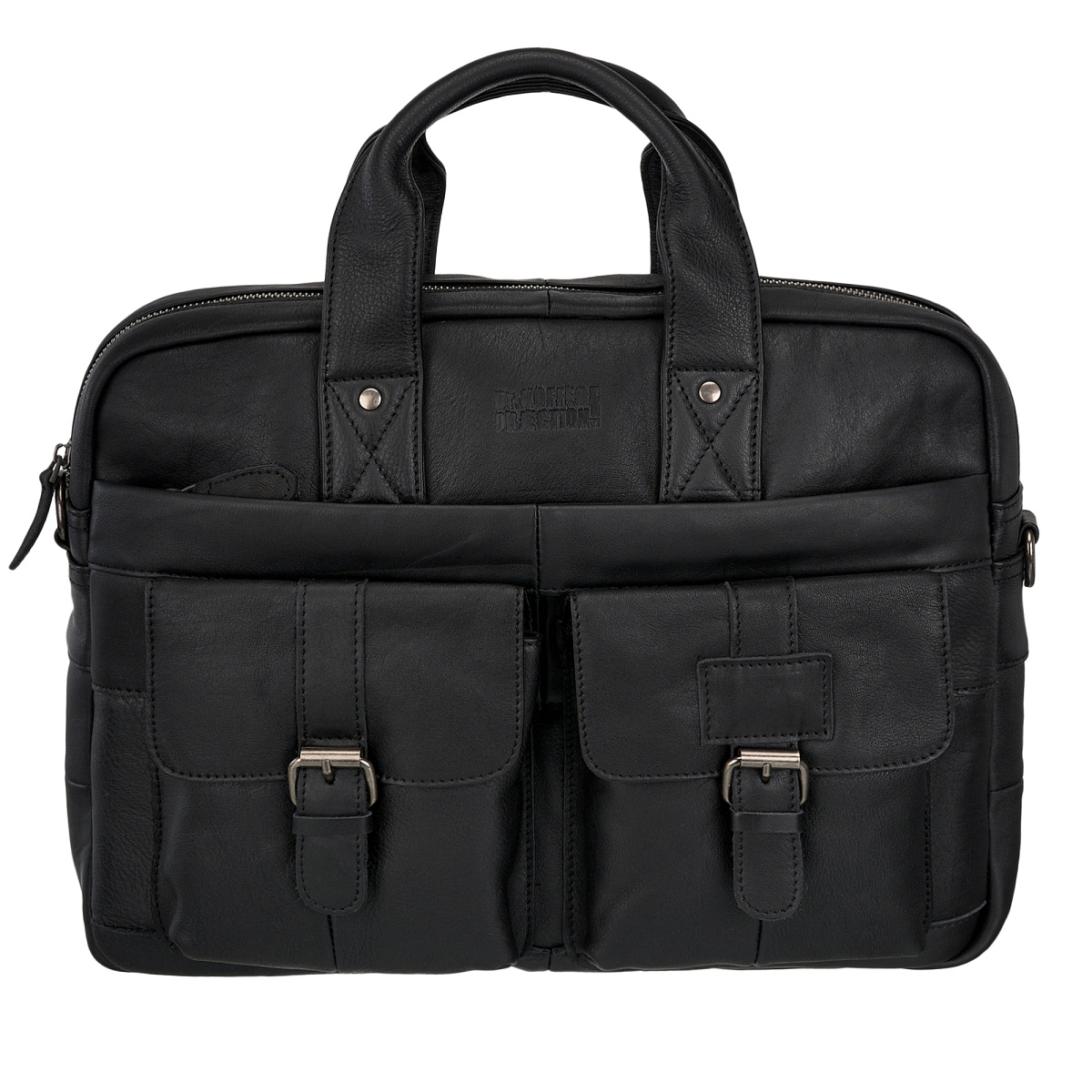 Деловая сумка Dr.Koffer из натуральной кожи черная