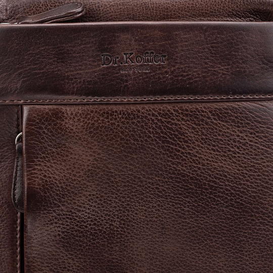 Рюкзак Dr.Koffer из натуральной кожи темно-коричневый