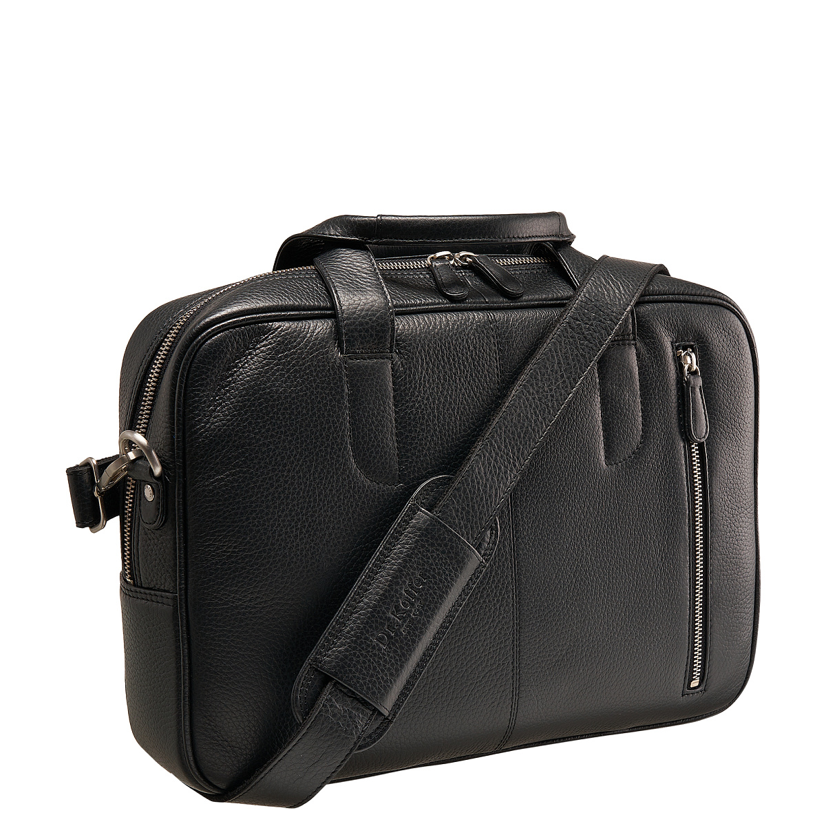 Деловая сумка Dr.Koffer из натуральной кожи черная