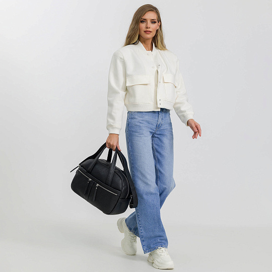 Сумка дорожная Dr.Koffer из натуральной кожи черная