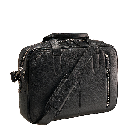 Деловая сумка Dr.Koffer из натуральной кожи черная