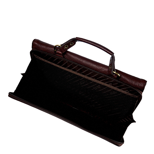 Деловая сумка Dr.Koffer из натуральной кожи темно-коричневая