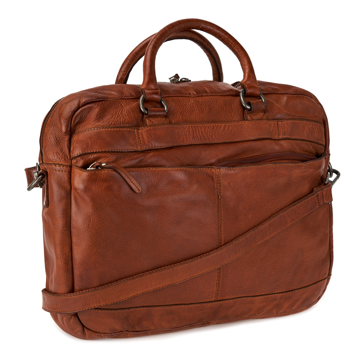 Деловая сумка Dr.Koffer из натуральной кожи коричневая