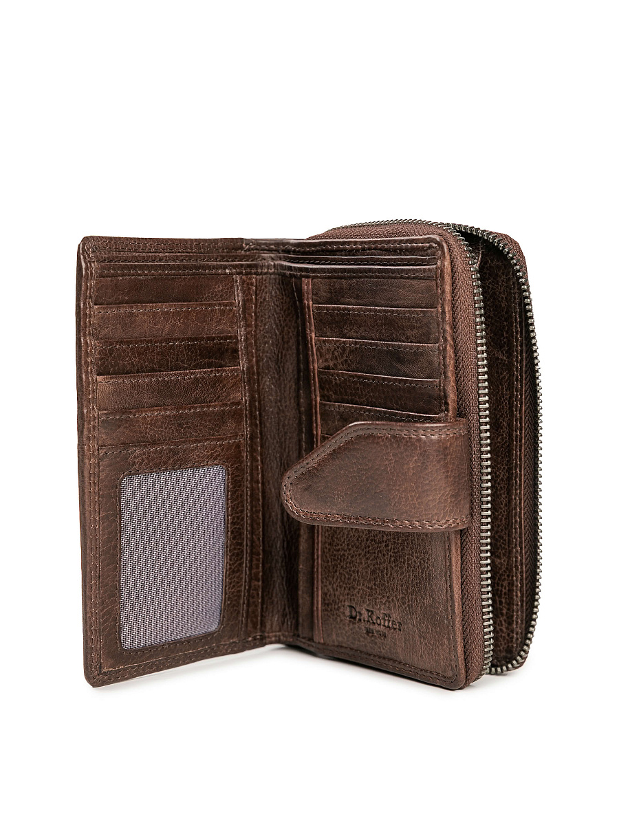 Портмоне Dr.Koffer из натуральной кожи коричневое