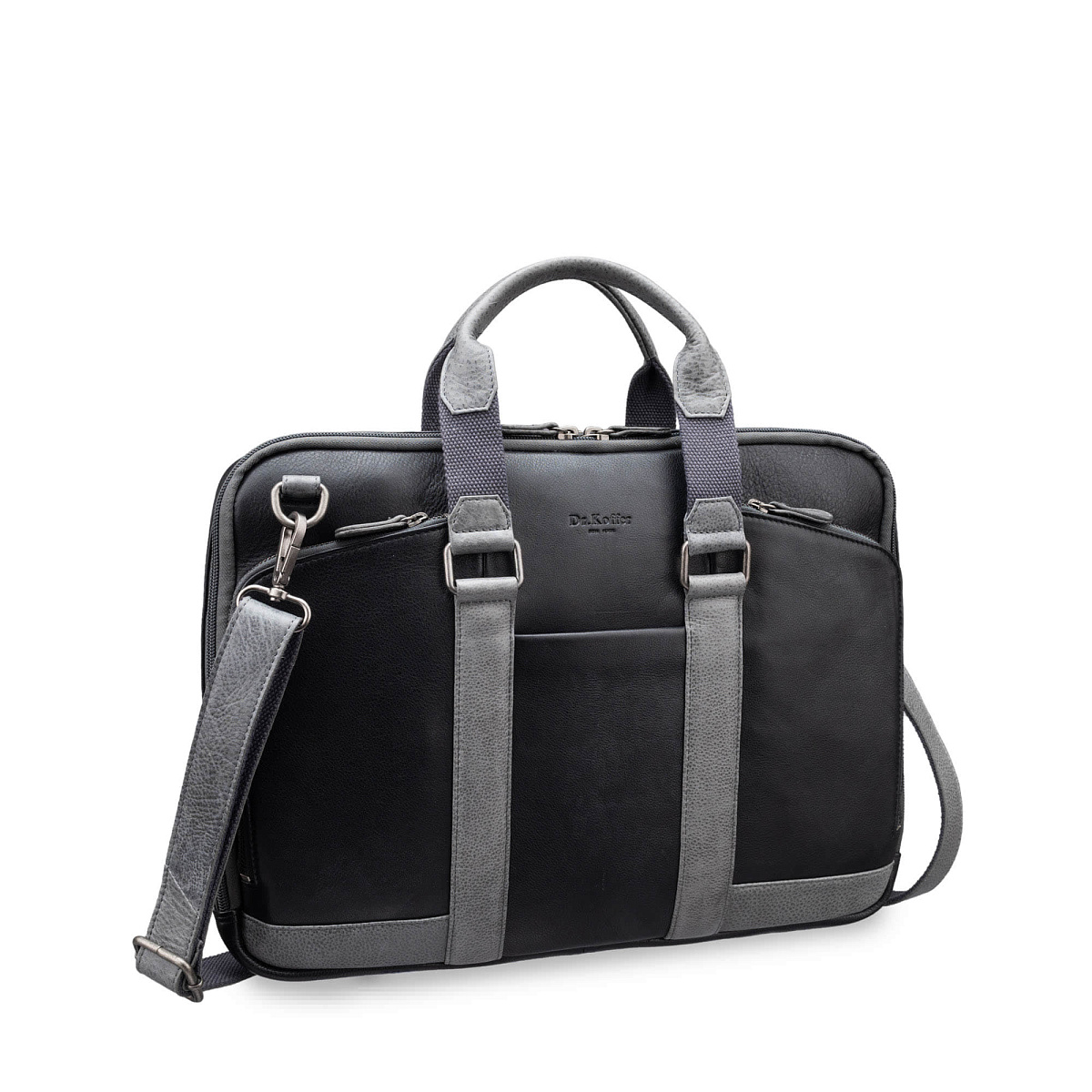 Деловая сумка Dr.Koffer из натуральной кожи черная