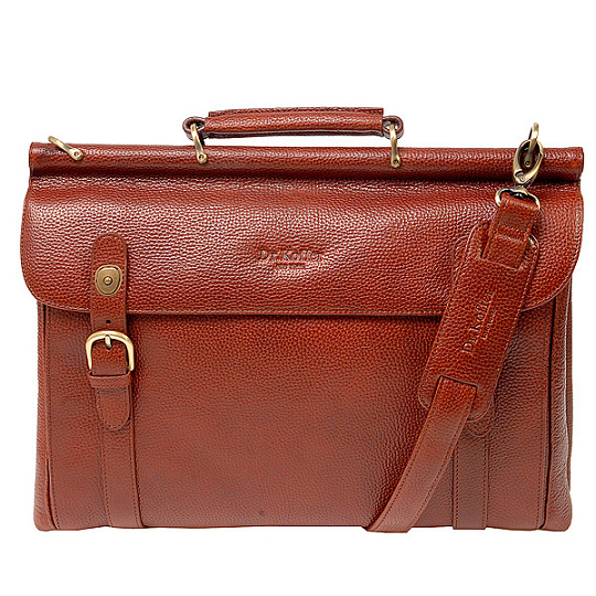 Портфель Dr.Koffer из натуральной кожи светло-коричневый