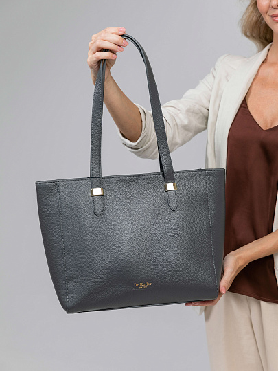 Женская сумка Dr.Koffer из натуральной кожи темно-серая