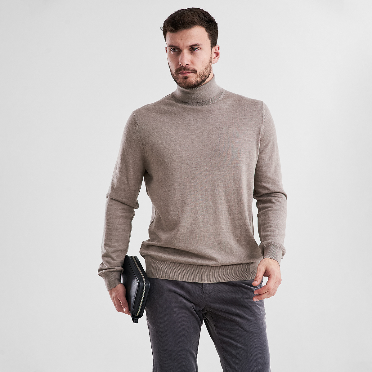 Сумка барсетка из натуральной кожи Dr. Koffer черная