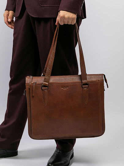 Женская сумка Dr.Koffer из натуральной кожи коричневая