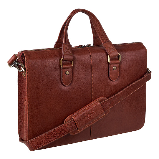 Деловая сумка Dr.Koffer из натуральной кожи коричневая