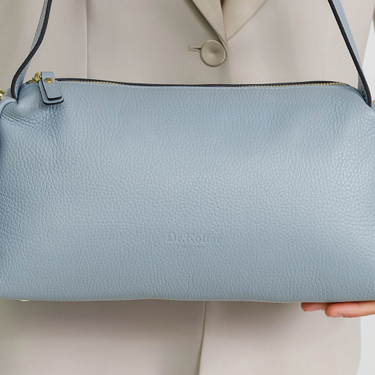 Женская сумка Dr. Koffer из натуральной кожи голубая