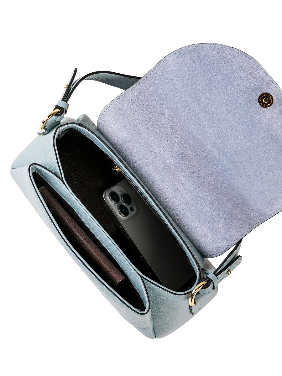 Женская сумка Dr. Koffer из натуральной кожи голубая