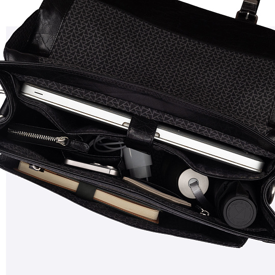 Портфель Dr.Koffer из натуральной кожи черный