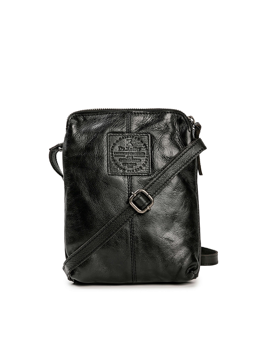 Сумка через плечо Dr.Koffer из натуральной кожи черная