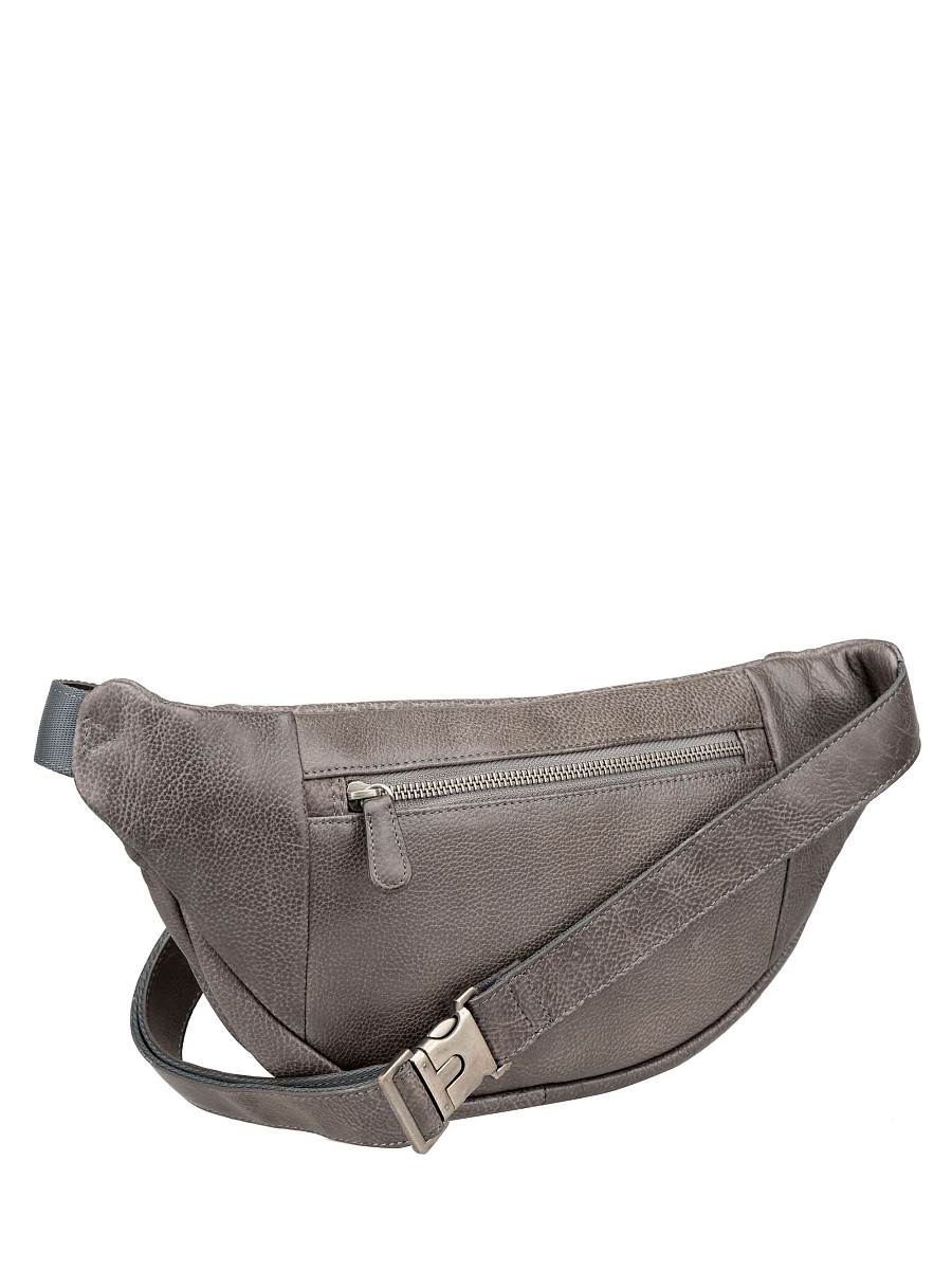 Сумка на пояс Dr. Koffer из натуральной кожи серая