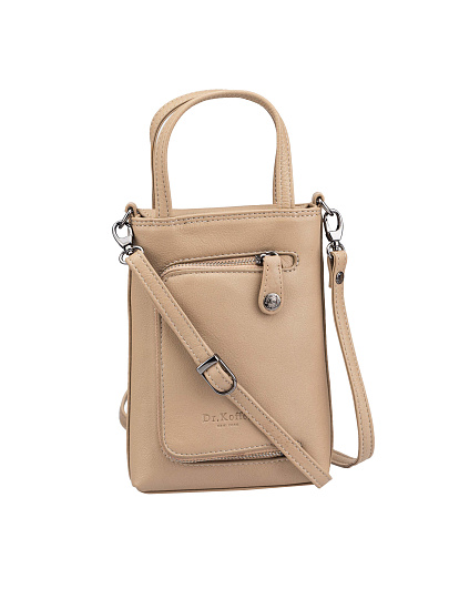 Сумка через плечо Dr.Koffer из натуральной кожи бежевая