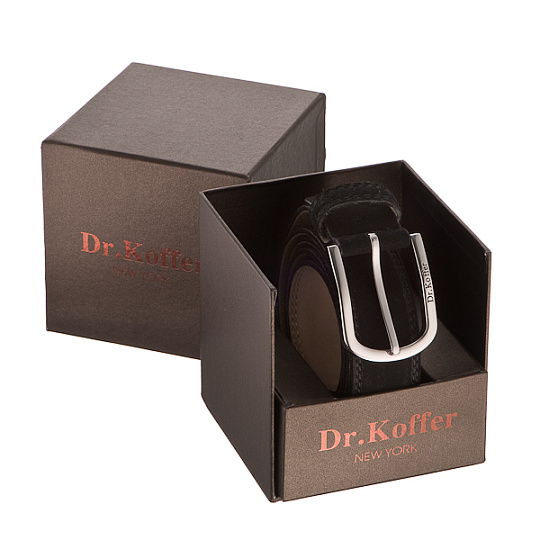 Ремень Dr. Koffer из натуральной кожи черный