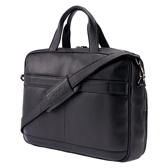 Деловая сумка Dr.Koffer из натуральной кожи черная