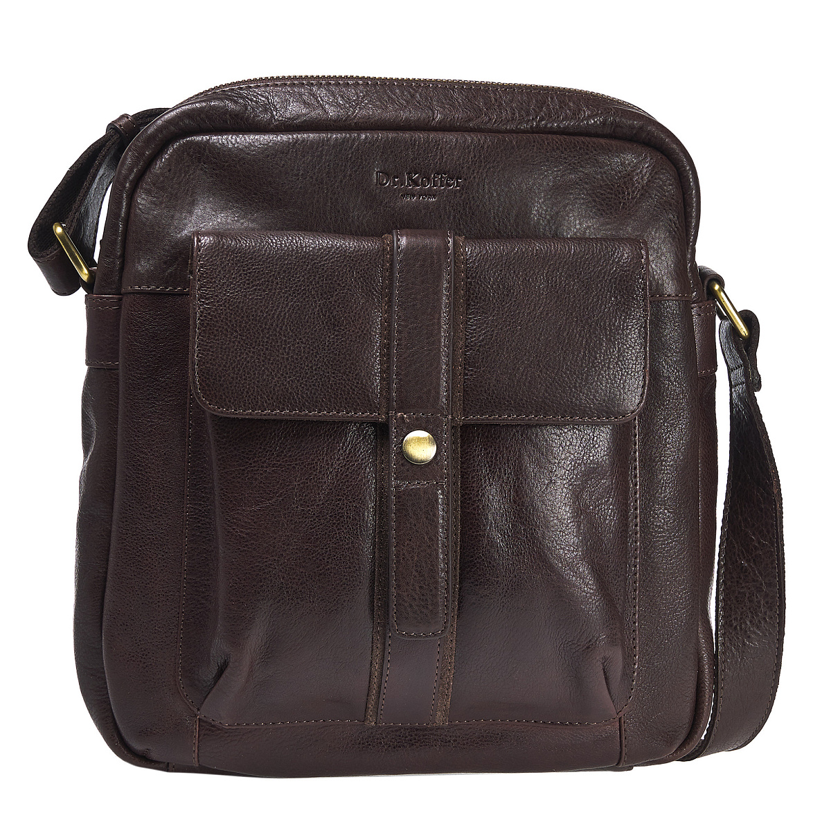Сумка через плечо Dr.Koffer из натуральной кожи коричневая