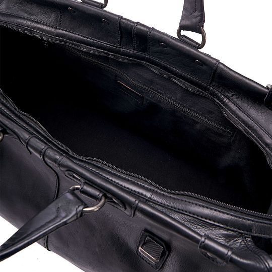 Сумка дорожная Dr.Koffer из натуральной кожи черная