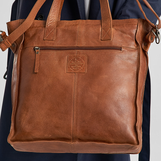 Деловая сумка Dr.Koffer из натуральной кожи коричневая